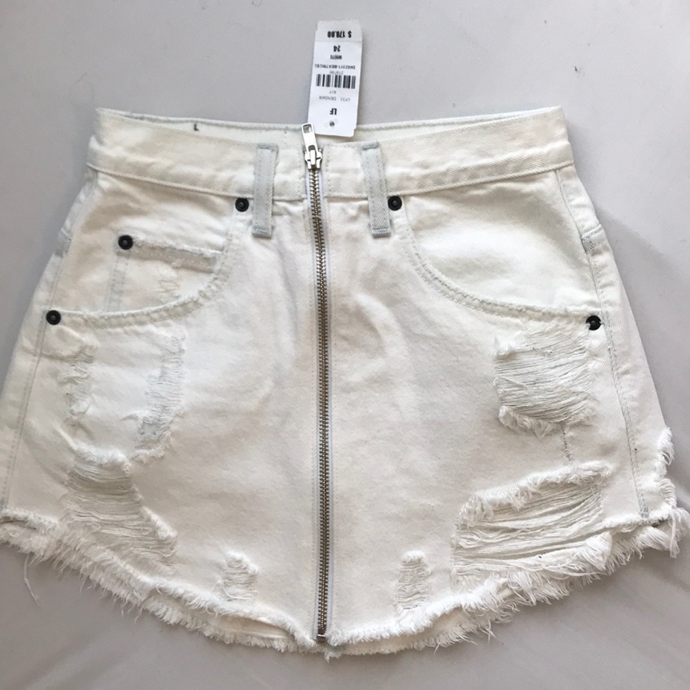 LF distressed denim skirt